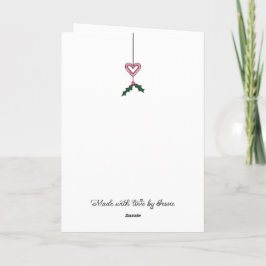 Julkrans med rosa poinsettia kort