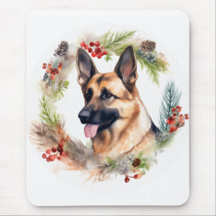 Julkrans med schäfer Pyntsam hund Musmatta