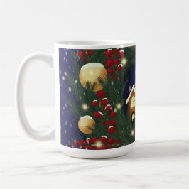 Julkrans med tallgrenar kaffemugg