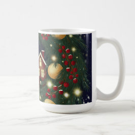 Julkrans med tallgrenar kaffemugg