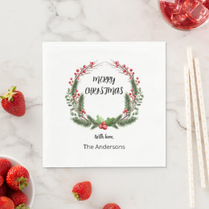 Julkrans och bärodnad pappersservett