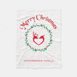 Julkrans och juldeg fleecefilt