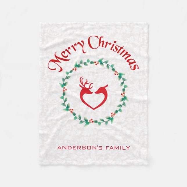 Julkrans och juldeg fleecefilt (Framsidan)