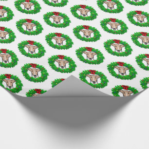 Julkrans och Ljus-pip - Fawn & white Presentpapper