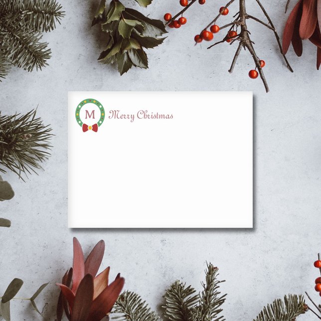 Julkrans och Monogram Brev Post-it Block (Christmas Wreath & Monogram Letter Post-it Notes)