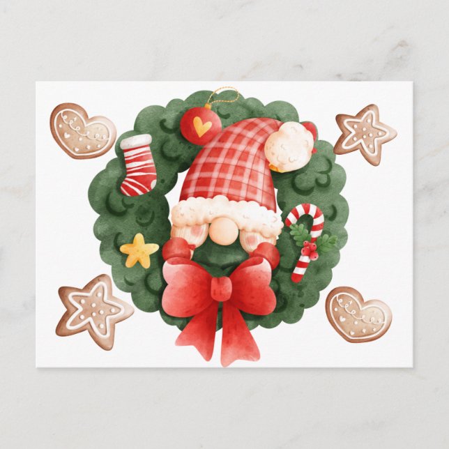 Julkrans och prydnadsföremål Helgdag Postkort Helg Vykort (Framsida)