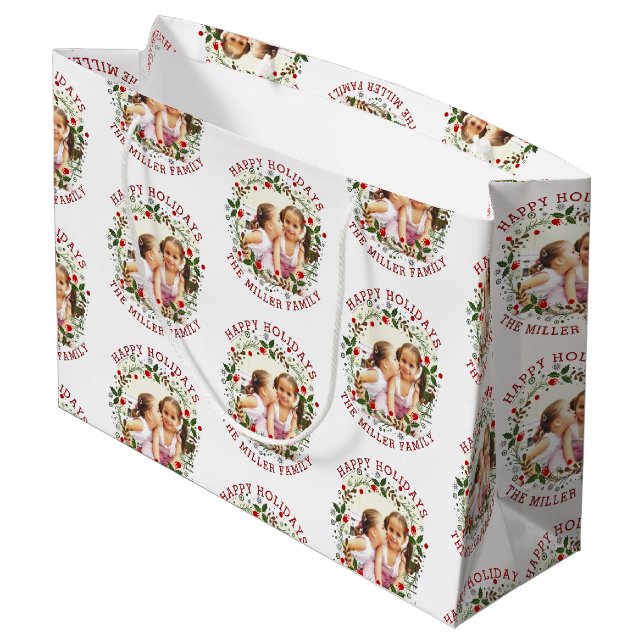 Julkrans och rödfoto på Glad helg (Baksidan Vinklad)