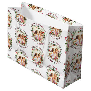 Julkrans och rödfoto på God jul