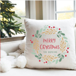 Julkrans och skript | GOD JUL Kudde