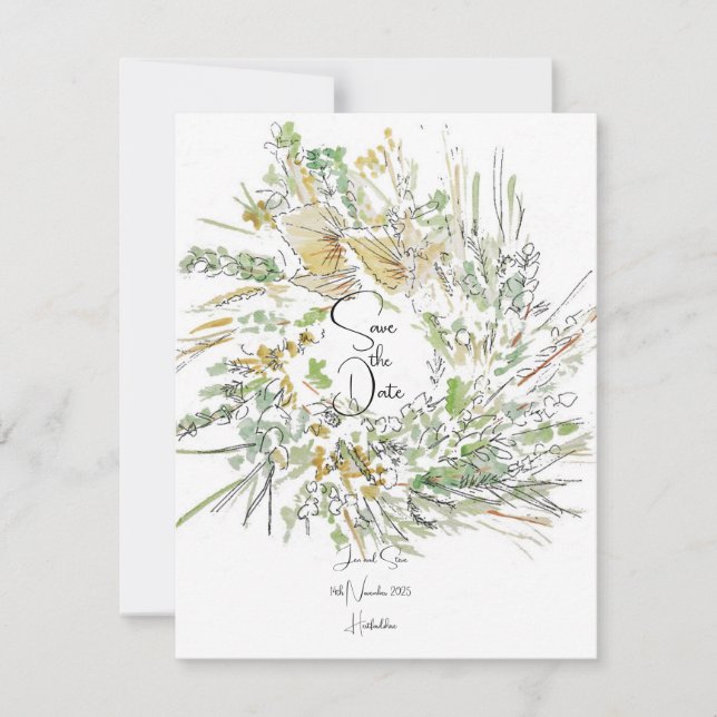 Julkrans spara datum inbjudningar (Framsida)