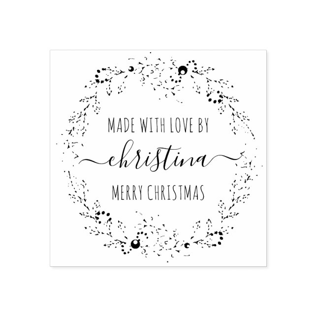Julkrans Tillverkad Med Kärlek Personlig Stämpel (Tryck)