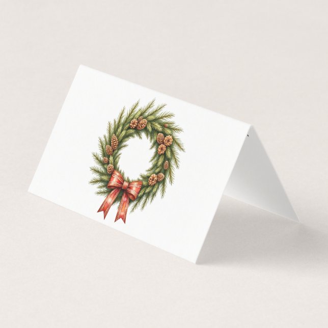 Julkrans vikbar kort med tallkottar (Framsida)