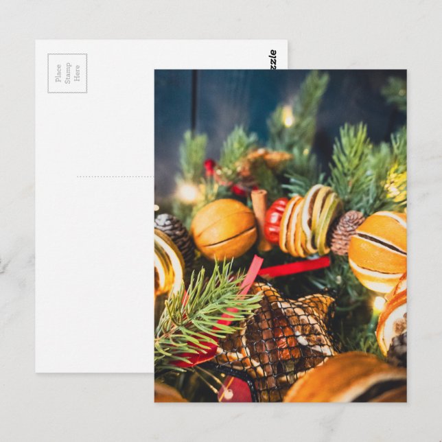 Julkrans Vykort (Fram/baksida)