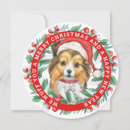 Julkransarna Sheltie Classic Round Sticker Julkort