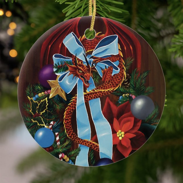 Julkransdrake Julgransprydnad Keramik (Skapare uppladdad)