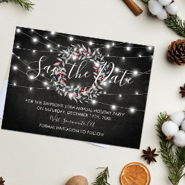 Julkransfest Save the Date Meddelande Vykort