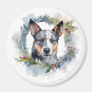 Julkransfestlig valp av Blue Heeler-ras Magnet