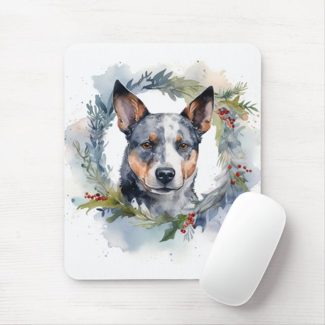 Julkransfestlig valp av Blue Heeler-ras Musmatta (Med mus)