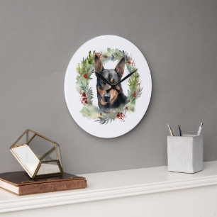 Julkransfirande Australiensisk Kelpie Valp Stor Klocka