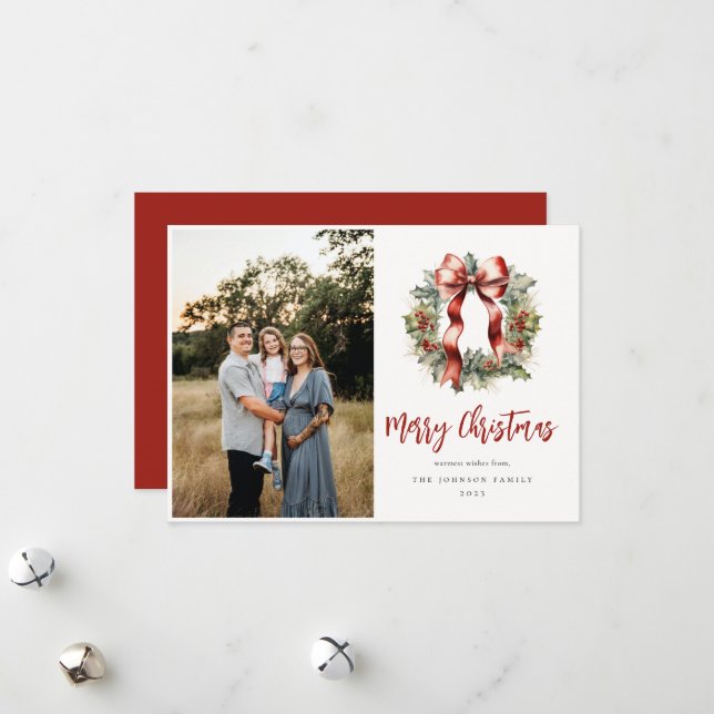 Julkransfoto med julkrans julkort (Fram/Back In Situ)