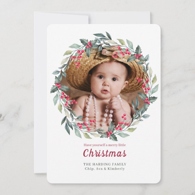 Julkransfotohyllningskort Julkort (Framsida)