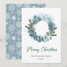 Julkranshälsning med högtidslyrber med röda bär julkort