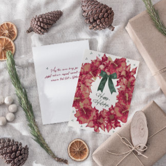 Julkranshälsningskort med Hibiskus Helgkort