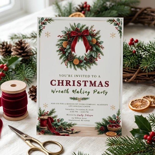 Julkransmakningspartajinvitation Inbjudningar (Skapare uppladdad)