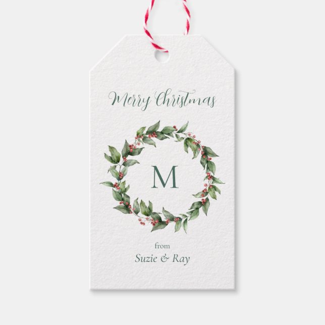 Julkransmonogram jul presentetikett (Framsidan)