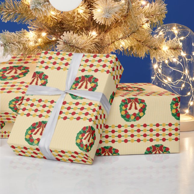 Julkransstickad Presentpapper (Helgdagar)