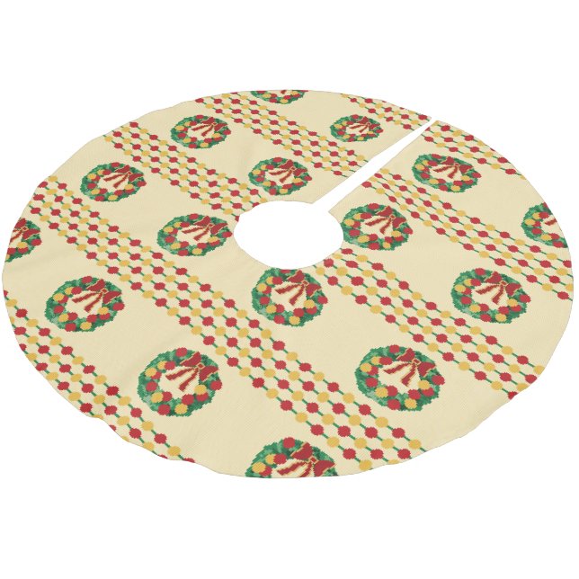 Julkransstickning Julgransmatta Borstad Polyester (Vinklad)