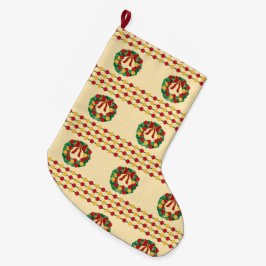 Julkransstickning Stor Julstrumpa