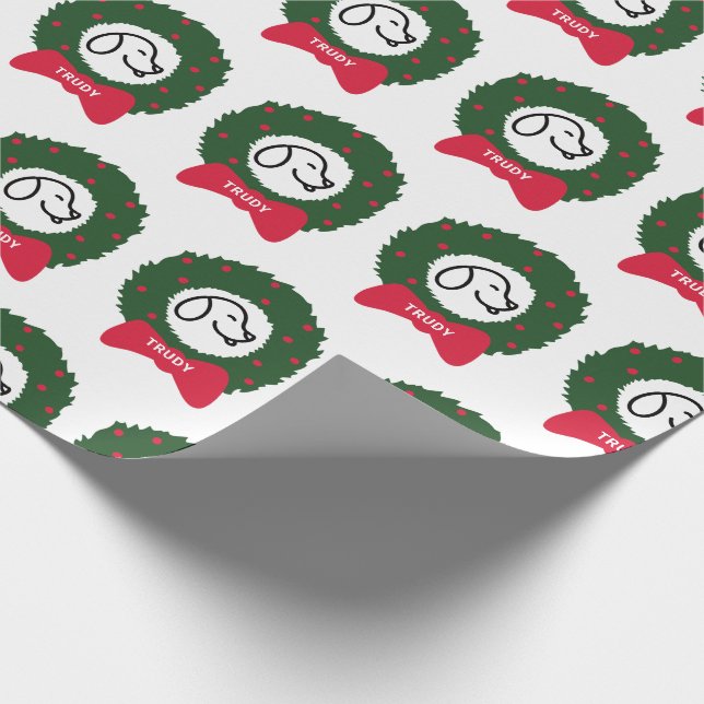 Julkranvalp namn från hunden presentpapper (Hörn)