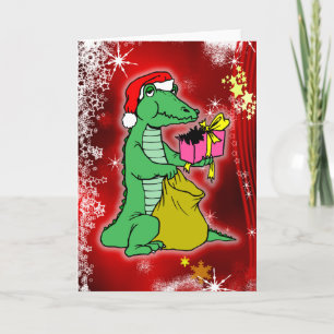 Julkrokodil Helgkort