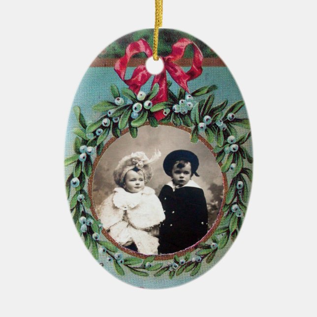 JULKRONA MED MISTELTOE FOTO MALL JULGRANSPRYDNAD KERAMIK (Framsidan)