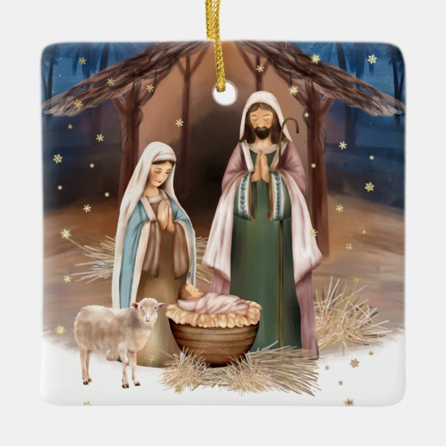 Julkrubba Beställningsbar jul Julgransprydnad Keramik (Framsida)