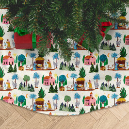 Julkrubba Ecru Handritad Jul Julgransmatta Borstad Polyester