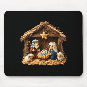 Julkrubba Falsk Garn Virkad Jesus Jul Religiös Musmatta