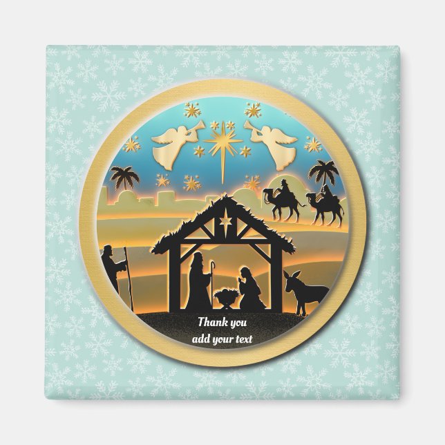 Julkrubba för Jesusbarnet, Jesu födelse Magnet (Framsidan)