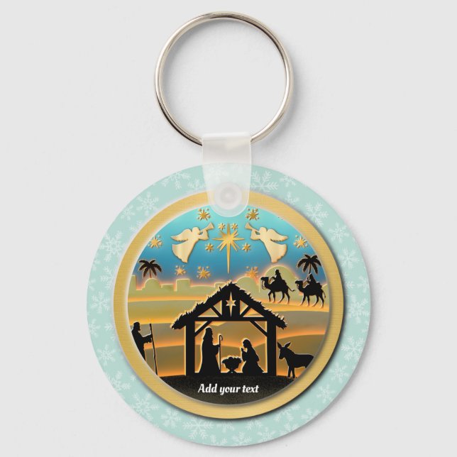 Julkrubba för Jesusbarnet, Jesu födelse Nyckelring (Framsida)