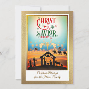 Julkrubba "God Jul & Gott Nytt År" Julkort