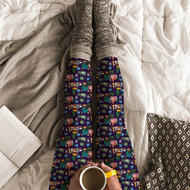 Julkrubba Handritad jul Leggings (Nativity Scene Hand drawn Christmas Leggings)