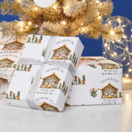 Julkrubba Högtidligt Presentpapper Jul Familj