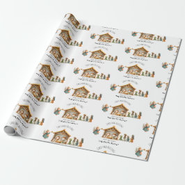 Julkrubba Högtidligt Presentpapper Jul Familj