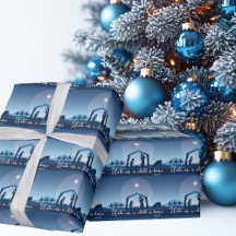 Julkrubba i religiös julstämning blå