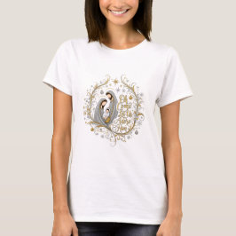 Julkrubba i silver och guld t shirt