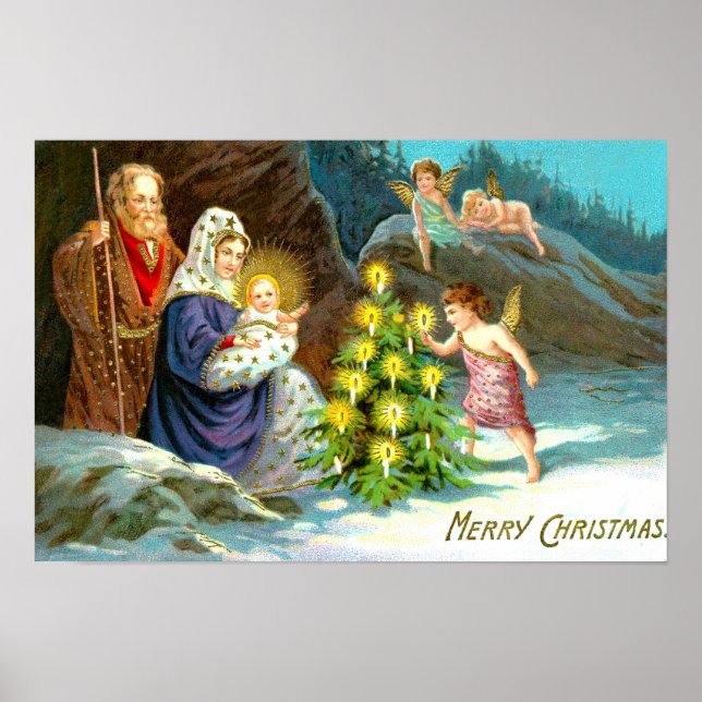 Julkrubba i snö poster (Framsidan)