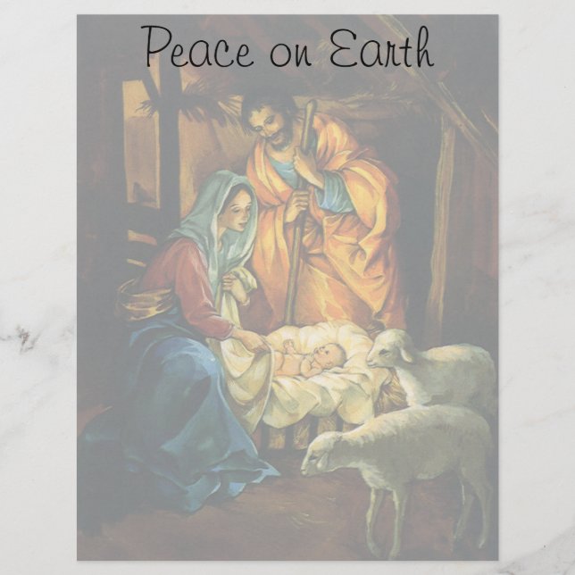 Julkrubba i vintage-stil med Jesusbarnet (Framsida)