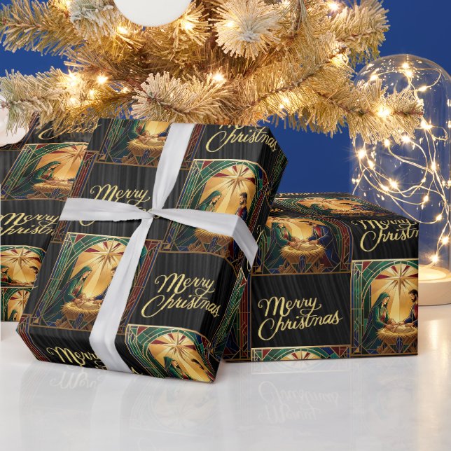 Julkrubba Inpackningspapper Presentpapper (Helgdagar)