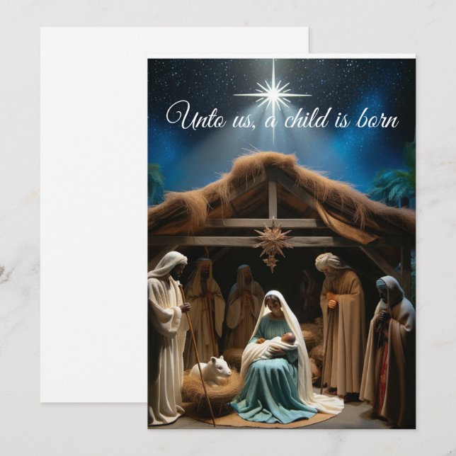 Julkrubba Jul postkort Julkort (Fram/baksida)